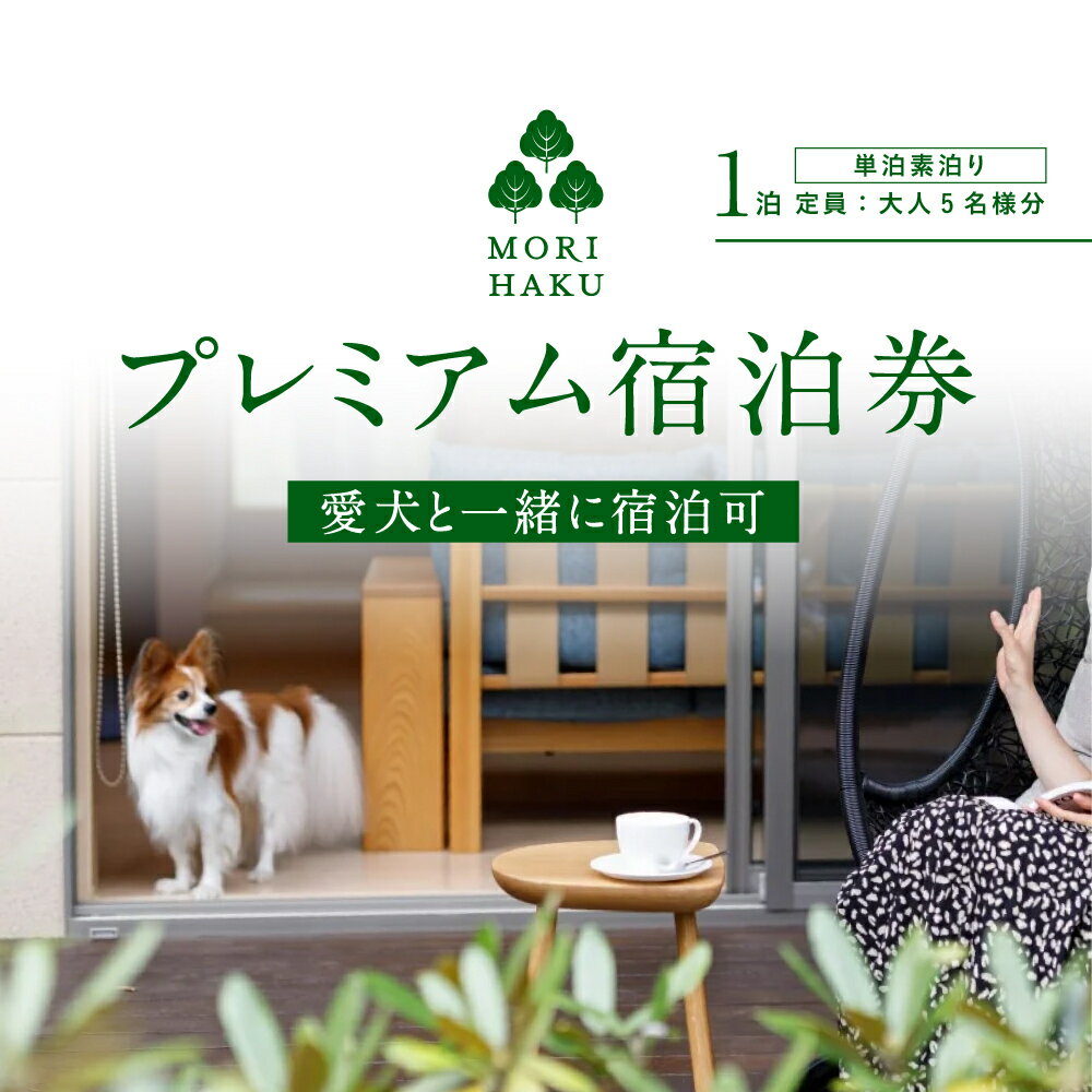 【ふるさと納税】MORIHAKU プレミアム【1泊 定員大人5名様分 宿泊券(単泊素泊り)】 体験チケット 自然 森の中 リフレッシュ 休息 癒し 旅行 レジャー