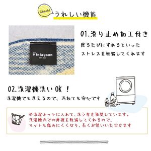N107(エレファンティ/イエロー) Finlayson フィンレイソン ８柄から選べる玄関マット（エレファンティ／イエロー）
