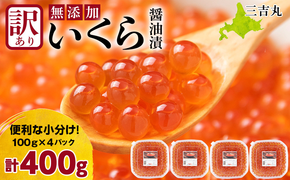 
            【訳あり】自家製！イクラの醤油漬け 100g×4個 合計400g
          