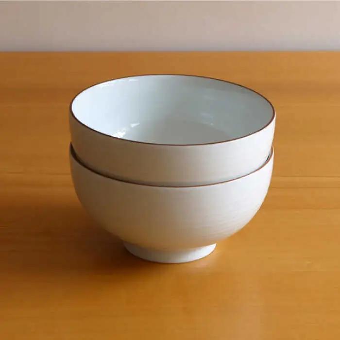 【白山陶器】【定番のシリーズ】白磁千段5寸深めん丼 2ピースセット 食器 皿 【波佐見焼】[TA109] 波佐見焼