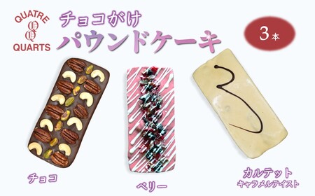 パウンドケーキ 3本セット チョコ ベリー キャラメルテイスト チョココーティング 美味しい 焼き菓子 スイーツ ケーキ ギフト 手土産 プレゼント おすすめ