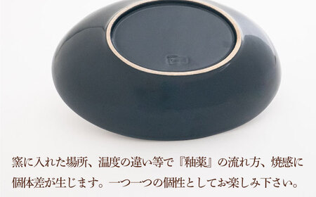 【波佐見焼】ステッチ オーバルボウル （ホワイト×ネイビー）2点セット パスタ皿 食器【藍染窯】[JC102] 波佐見焼