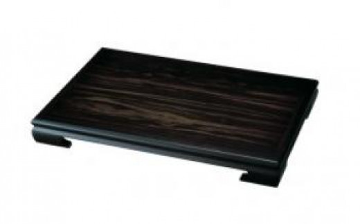 
            紀州漆器 尺六 木製花台 黒檀調 ［YS14］
          