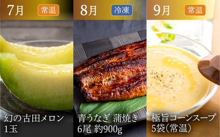 渥美半島の恵み どうまい 定期便 プレミアム 全12回 （ うなぎ いちご 地鶏 名古屋コーチン メロン マスクメロン ブランド豚 田原ポーク ハム ソーセージ ブルーベリー ジェラート とうもろこし