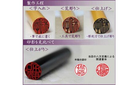 福徳開運印鑑【芯持】本象牙　15mm丸60mm丈　ニシキヘビ革ケース入り(別珍外箱付き) [5839-1635]　