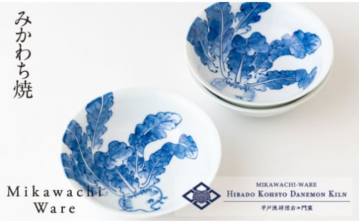 〈平戸洸祥団右ヱ門窯〉平戸蕪絵取鉢3枚揃　