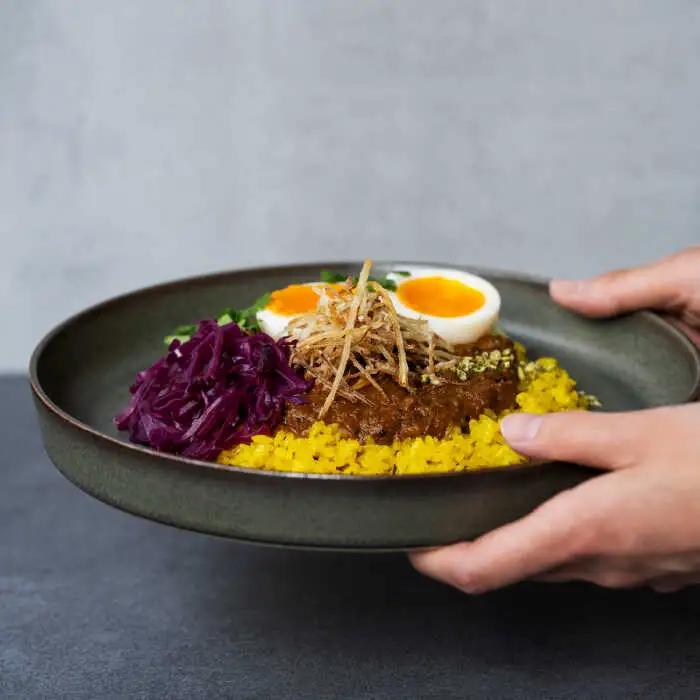 【波佐見焼】吉田 愛 カレー皿「plate 245」ブラック・ホワイト 2枚セット パスタ皿 食器 食器 皿 【西海陶器】 [OA530] 波佐見焼