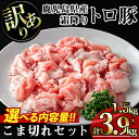 【ふるさと納税】【訳あり】＜内容量が選べる！＞鹿児島県産霜降りトロ豚 こま切れセット (計1.5kg～3.9kg・300g×5～13P) 国産 鹿児島県産 豚 豚肉 小分け 冷凍 霜降り こま切れ 小間切れ 部位ミックス 訳あり わけあり ワケアリ トロ豚【KNOT】