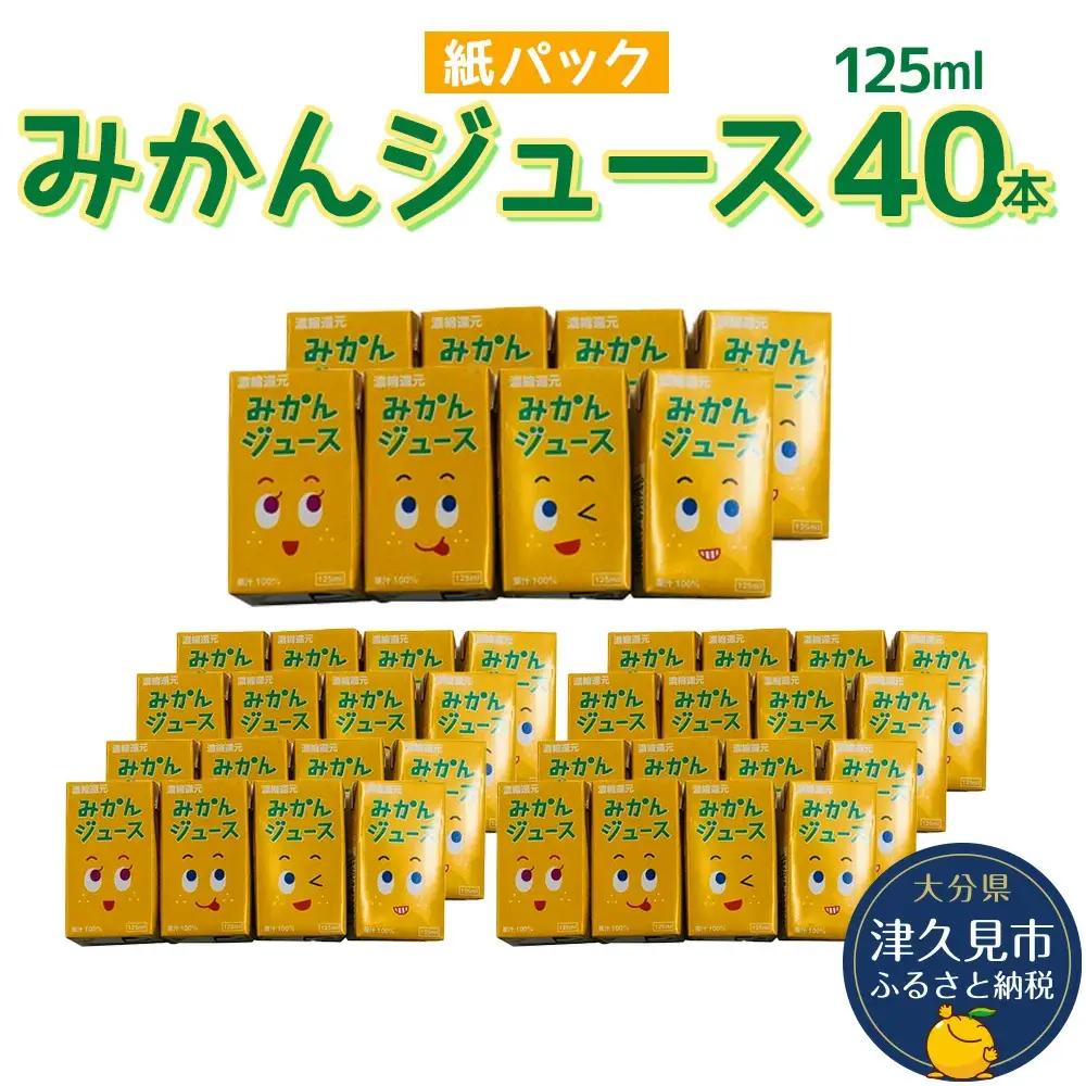 みかんジュース 125ml×40本 | みかんジュース オレンジ ジュース 津久見市