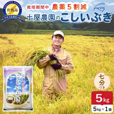 ふるさと納税 佐渡市 【新米予約】令和8年産 佐渡島産こしいぶき七分づき5kg 土屋農園 農家直送 栽培期間中農薬5割減