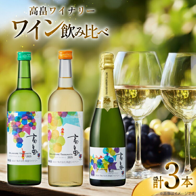 【ふるさと納税】ワイン 飲み比べ 高畠ワイナリー スパークリングワイン 3本セット 辛口 甘口 ワイン [小田部商店 山形県 高畠町 tk06ayt180153] 白ワイン 飲み比べ デラウェア お酒 酒