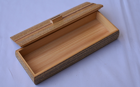 ペンケース 胡麻竹 竹製 21×7.5×高さ5cm 工芸品 雑貨 日用品 文房具 