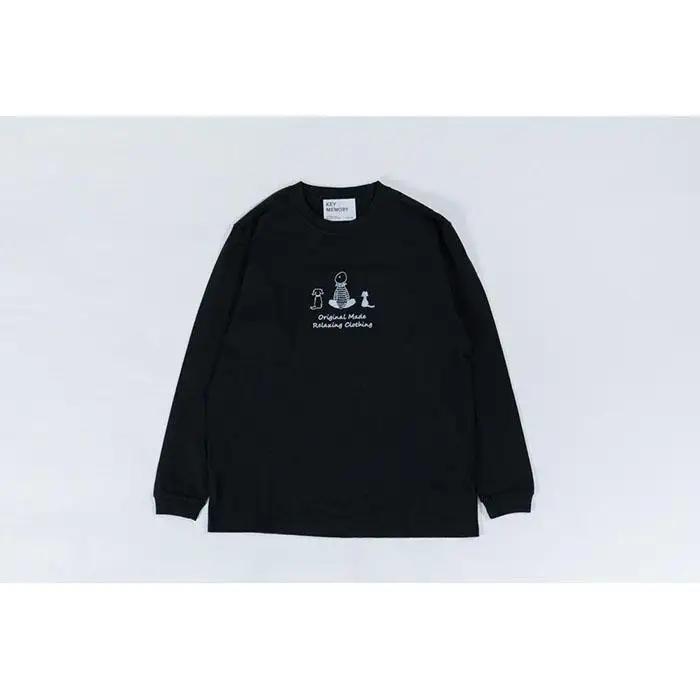 《1》レディースL・メンズS～M　TimeロングTシャツ　BLACK