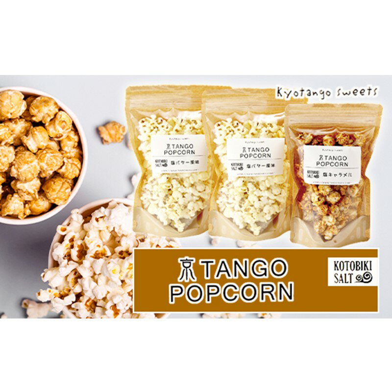 【ふるさと納税】丹後地域優秀産品受賞★ 京TANGO　POPCORNセット（塩バター風味2個・塩キャラメル1個） ポップコーン 塩キャラメル 塩バター お菓子 おやつ セット 子ども 子供 生産者応援 送料無料
