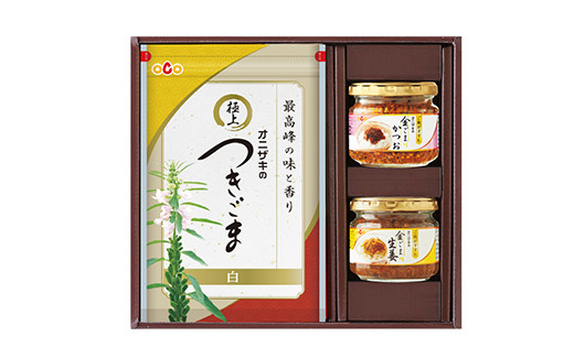 
                  オニザキ 白金セット | つきごま 金ごま かつお 生姜 佃煮 2種 セット いりごま すりごま しょうが ごま ゴマ 胡麻 _b-226
                