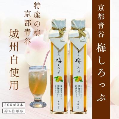 ふるさと納税 城陽市 炭酸水や、カクテルで楽しめる梅の味【京青谷の梅しろっぷ】200ml×2本