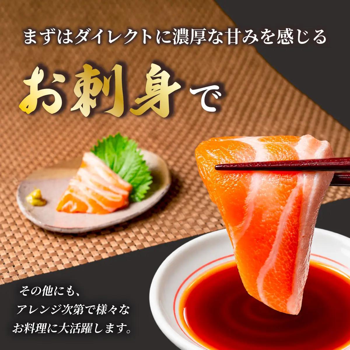 「陸上養殖」 北海桜サーモン ブロック 500g 冷凍 国産 北海道産 道産 松前産 トラウト サーモン 鮭 生鮭 刺身用 お刺身 生食用 柵 カルパッチョ サーモン丼 漬け丼 産地直送 お取り寄せ 