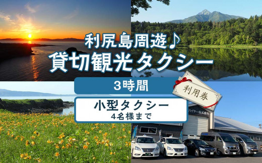 
利尻島周遊♪貸切観光タクシー3時間フリー利用券（小型タクシー4名様まで）
