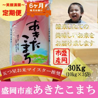 ふるさと納税 盛岡市 【毎月定期便】あきたこまち 30kg全6回