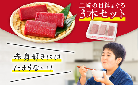 本物 の 味をお届け ！ 赤身 好きにはたまらない ！ 天然 目鉢まぐろ 赤身 3柵 M005-010 まぐろ マグロ 鮪 三崎 三崎港 海鮮 魚 魚介 母の日 父の日 敬老の日 湊魚問屋 ふるさと納
