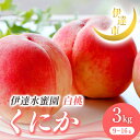 【ふるさと納税】2025年出荷分 先行予約 福島県産 くにか 3kg 2025年8月中旬～202年8月下旬発送 先行予約 予約 伊達の桃 伊達市 桃 贈り物 贈答 ギフト もも モモ 果物 くだもの フルーツ 国産 食品 F21C-015