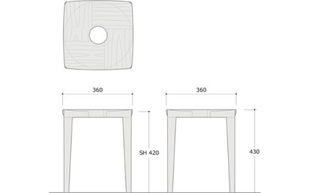 No.511 【家具蔵】スツールエミネント ウォールナット材