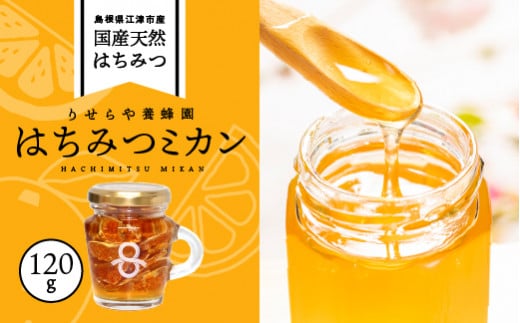 国産天然はちみつ はちみつミカン ドライフルーツ入 120g(1本)【RY-1】｜はちみつ ハチミツ 蜂蜜 みかん ミカン 蜜柑 温州みかん  温州ミカン 柑橘 加工食品 無添加 ドライフルーツ漬け ドライフルーツ パン ぱん ヨーグルト 送料無料 島根県 江津市