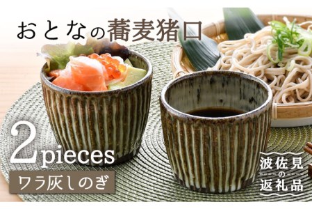 【波佐見焼】おとなの 蕎麦猪口 そばちょこ （ワラ灰しのぎ） 2個セット  食器 皿 【大桂工房】 [GD28]  波佐見焼
