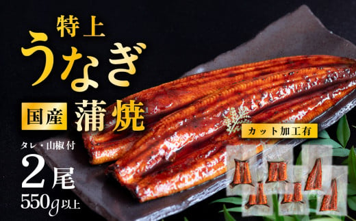 【02月発送】国産うなぎ蒲焼 特上カットうなぎ 6パック 550g以上 山椒付き 鰻 ウナギ たれ タレ たっぷり うな重 鰻重 ひつまぶし