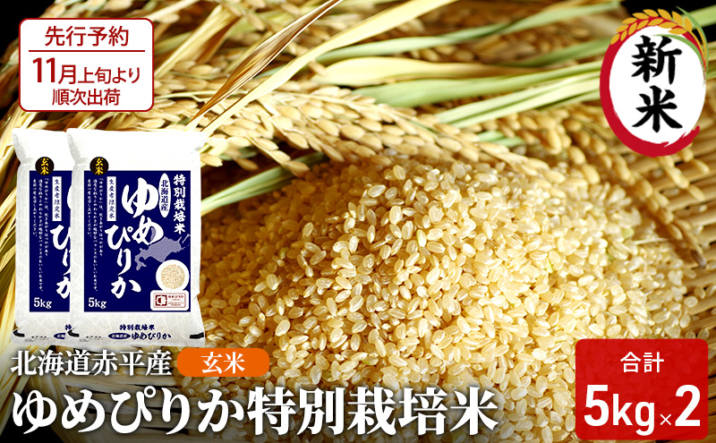【先行予約2025年産米・11月上旬より順次出荷】玄米 北海道赤平産 ゆめぴりか 10kg (5kg×2袋) 特別栽培米 米 北海道 お米 ふるさと納税 