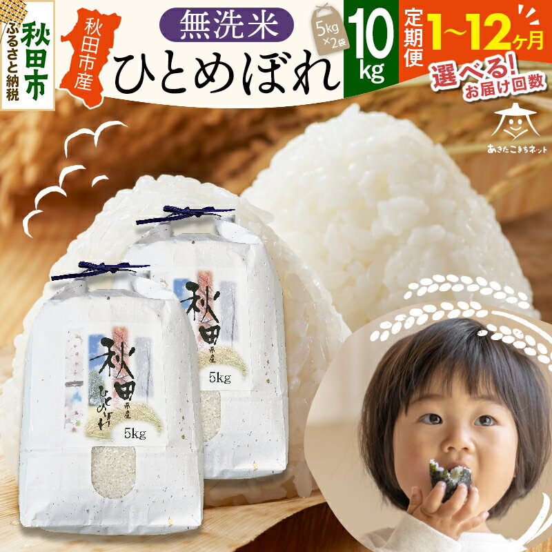 【ふるさと納税】ひとめぼれ 10kg(5kg×2袋) 【無洗米】秋田市産【選べるお届け回数(1回〜定期便) 】