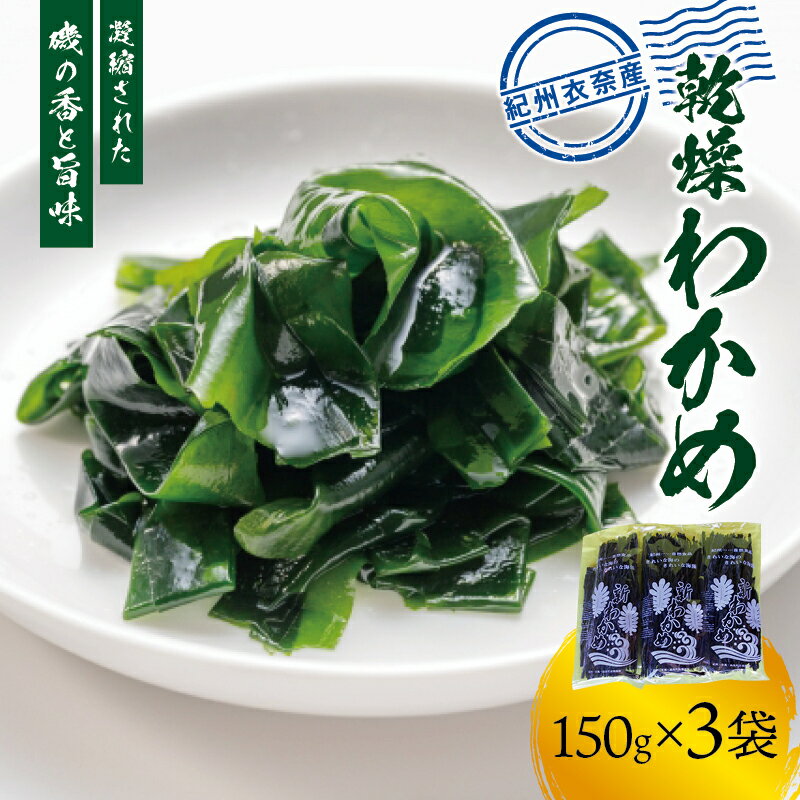 【ふるさと納税】 紀州衣奈産 乾燥わかめ 150g×3パック(2027年産)【2027年2月下旬より順次発送】