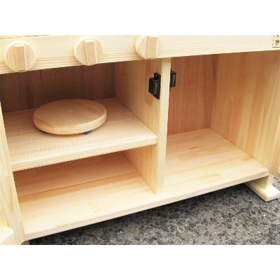 ふるさと納税 泉佐野市 手作り木製ままごとキッチン DHK「フライパンとお鍋付き」素材色バージョン  099H2146 |  | 02