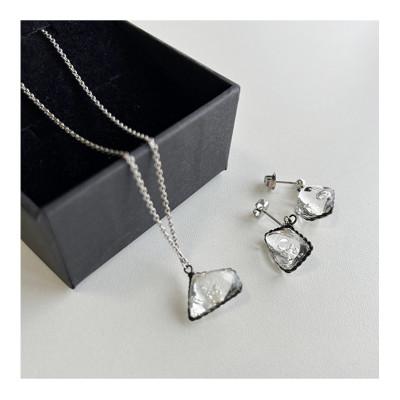 ふるさと納税 豊頃町 ジュエリーアイス ネックレス&ピアスセット(透明)667 |  | 01