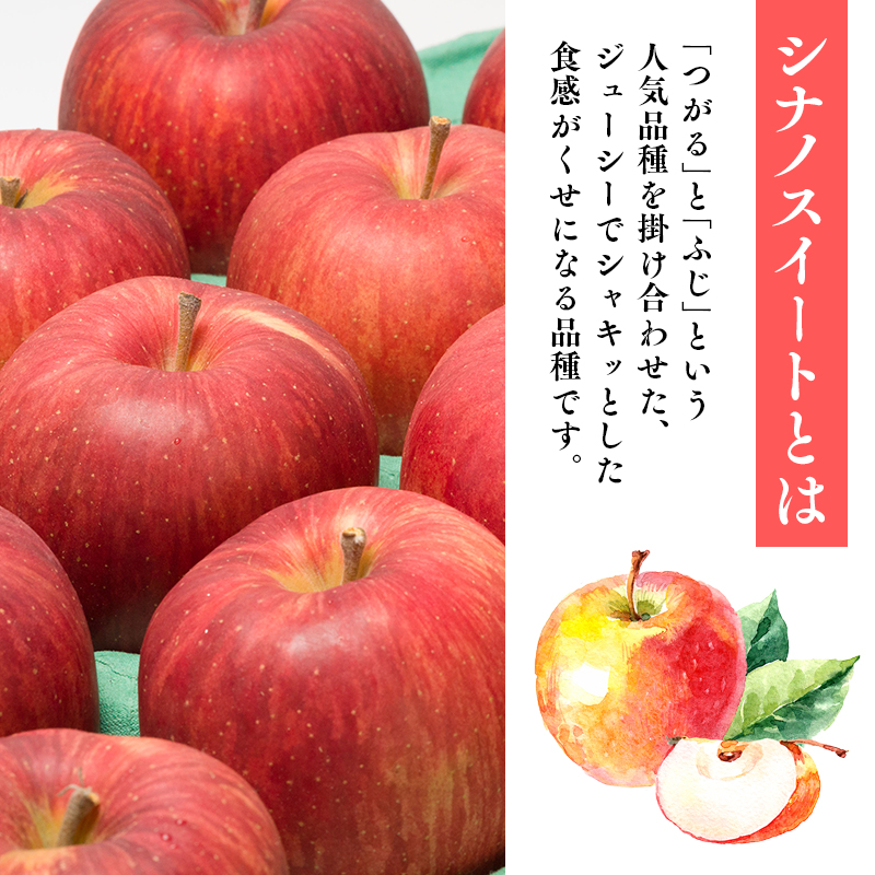 年明け発送 贈答用シナノスイート約3kg（糖度証明書付き)　【那由多のりんご園・平川市産】