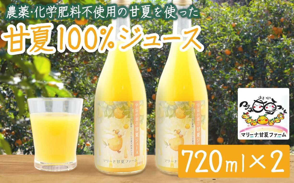 【ふるさと納税】【数量限定】宇宙が喜ぶ甘夏100%ジュース 720ml×2本 　農薬 , 除草剤 , 化学肥料 不使用 , 愛情たっぷりで育てた甘夏のおいしさをぎゅっと搾りました！ 果物 ギフト 贈り物 三重県 尾鷲市 MA-8