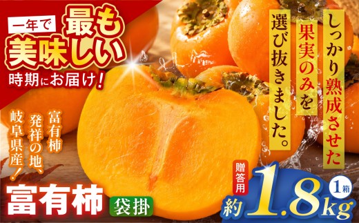 【贈答用・桐箱】先行予約 令和8年12月中旬順次発送 袋掛け 富有柿 ( 6個 ／ 1.8kg ) 1箱 |【お歳暮やご挨拶に選ばれる】 完熟収穫が生む格別な甘み 柿 富有柿 フルーツ 果物 完熟 国産 贈答用 贈り物 手土産 ギフト プレゼント お歳暮 季節の果物 高級 岐阜県 本巣郡 北方町