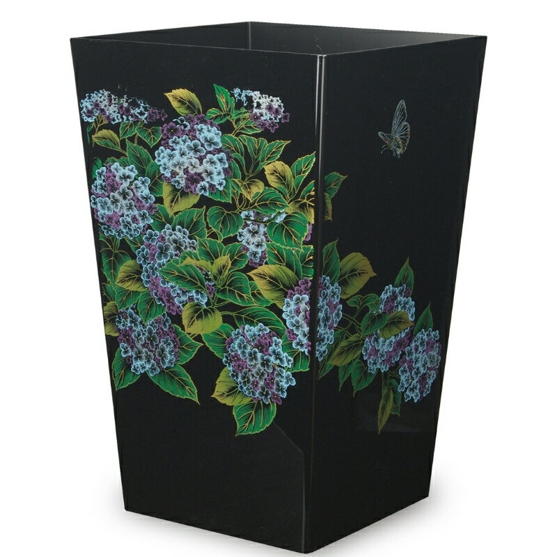 【ふるさと納税】蒔絵調 ダストボックス M角 6.7L 紫陽花ブラック タツクラフト 【Tk141】 | ゴミ箱 Bosk バスク キッチン ペール キッチン 橋本達之助工芸 TATSU-CRAFT おしゃれ 送料無料 ごみ箱 ダストボックス くず入れ 日本製