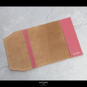 maf pinto (マフ ピント) レザーブックカバー 新書サイズ ADRIA LINE ピンク 本革 日本製