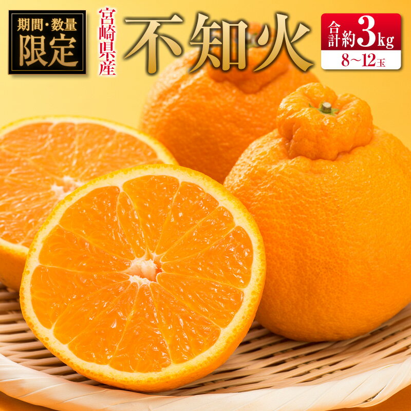 【ふるさと納税】◇宮崎県産 不知火（しらぬい） 約3kg（8～12玉入）