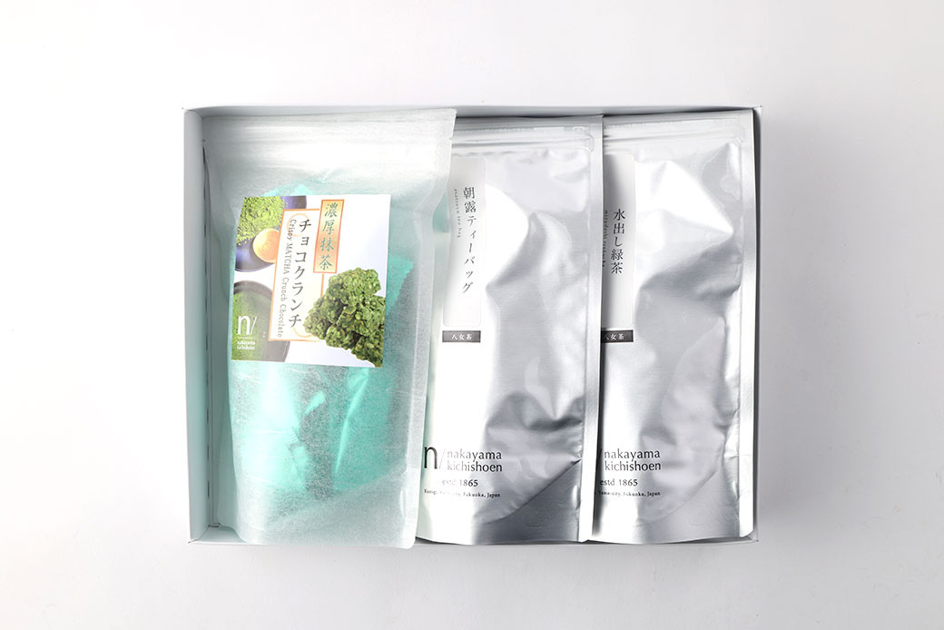 中山吉祥園 八女茶3種セット【水出し・朝露・抹茶クランチ】 
