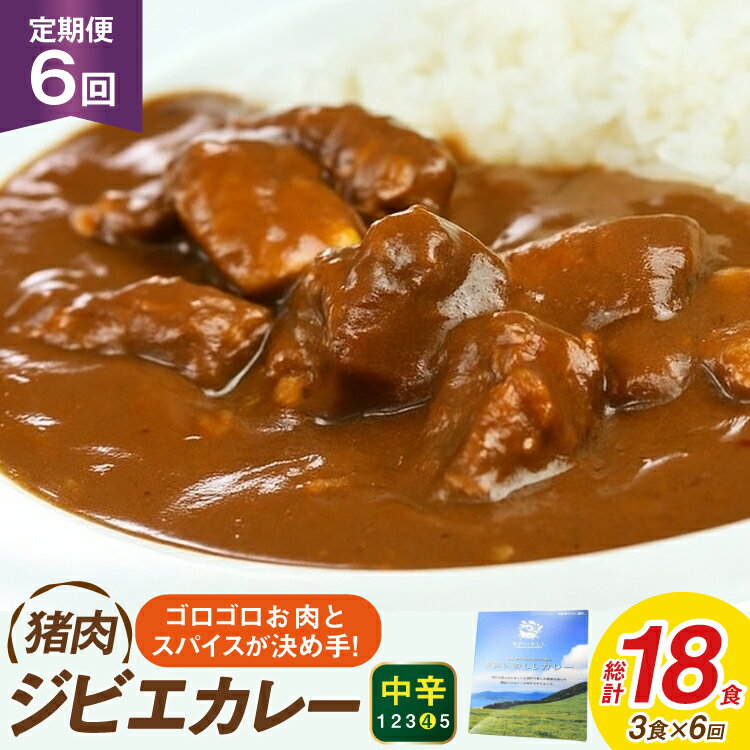 【ふるさと納税】カレー スパイス 平戸 イノシシ カレー 3食 セット 6回 定期便 総計 18食 [平戸ファクトリー 長崎県 平戸市 hr42bgy400168] カレーライス ライス レトルト 本格 いのしし 猪 シシ ジビエ 猪肉