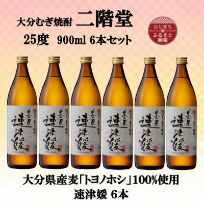 ふるさと納税 日出町 大分むぎ焼酎　二階堂速津媛25度(900ml)6本セット