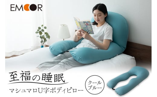 至福の睡眠 U字ボディピロー／クールブルー