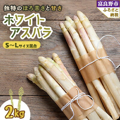 【ふるさと納税】2026年先行予約 北海道富良野産 ホワイトアスパラ S～Lサイズ混合 2kg【配送不可地域：離島】【1399151】