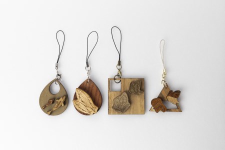 飛騨の木リングノート/A6しましま＆A7一枚板　2冊セット ストラップ付き[Q1645]