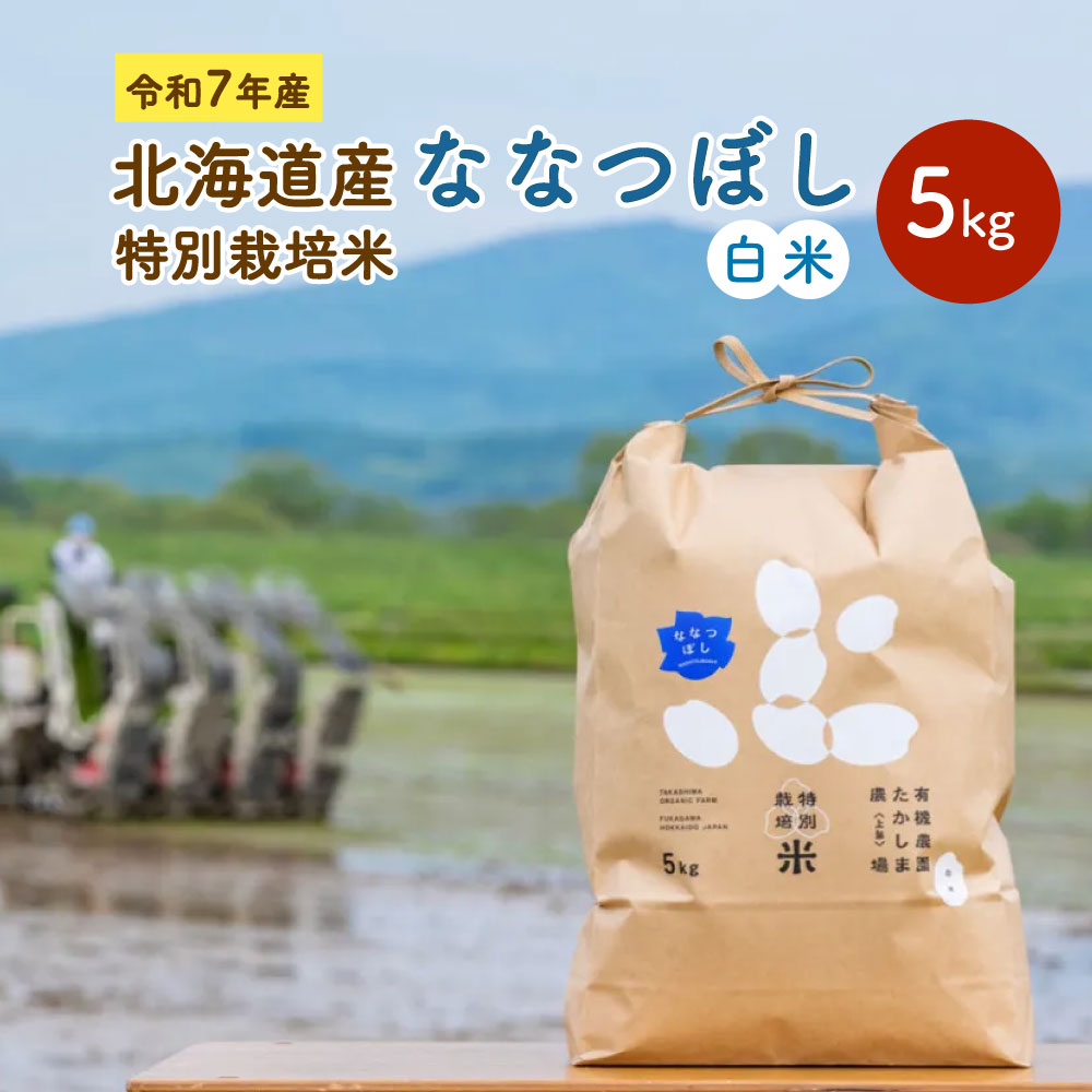 【ふるさと納税】《令和7年産》北海道産 特別栽培米ななつぼし 白米 5kg お米 米 こめ コメ ななつぼし 精米 単一原料米 ごはん ご飯 チャーハン 酢飯 北海道産 国産 北海道 深川市 送料無料 【2026年9月下旬迄発送】