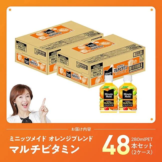 コカ・コーラ ミニッツメイド 「オレンジブレンド マルチビタミン」280mlPET 48本（24本×2箱） 【 ふるさと納税 飲料 オレンジ ジュース ミックス ブレンド PET 川南町 国内産 九州