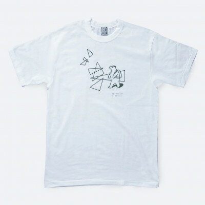 【ふるさと納税】「知床トコさん」×久米繊維　コットンTシャツ　三角デザイン柄/白　XLサイズ　半袖【配送不可地域：離島・沖縄県】【1634928】