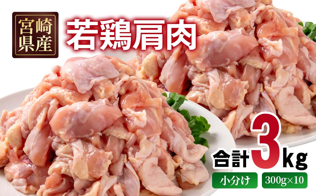 宮崎県産若鶏 肩肉3kg（300g×10パック） 小分け＜1.3-34＞